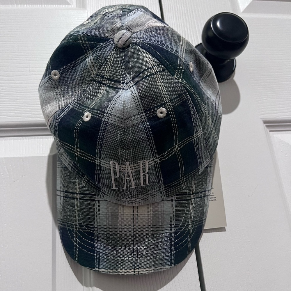 Gap × Malbon Linen-Cotton Logo Plaid Baseball Hat